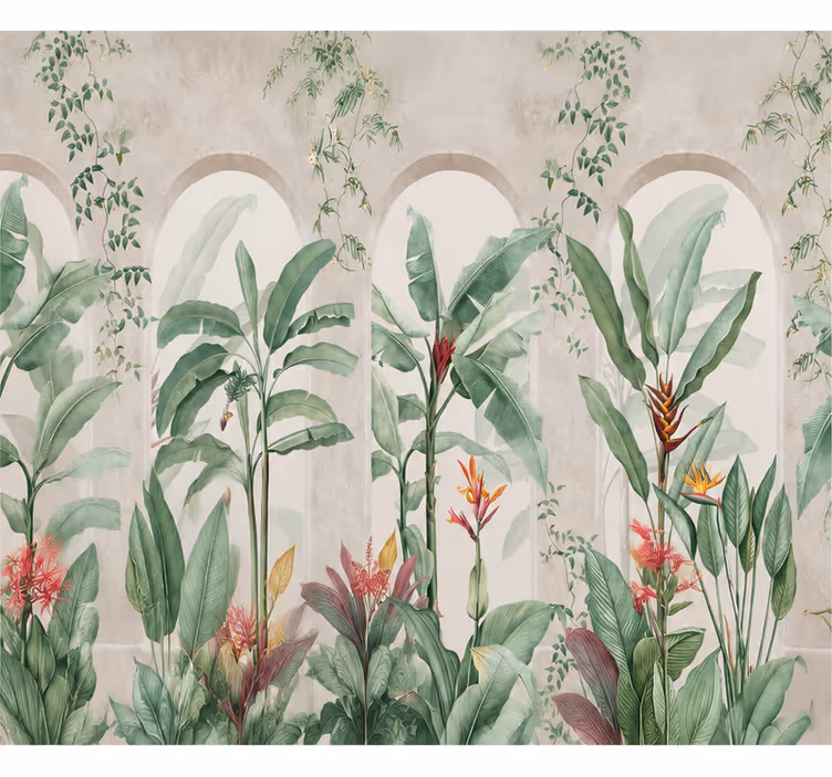 Mural de naturaleza gráfico de palmeras naturales - TenVinilo