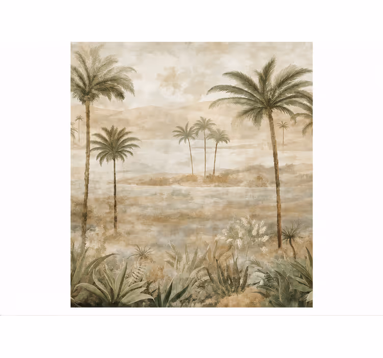 Mural de naturaleza valle con palmeras - TenVinilo