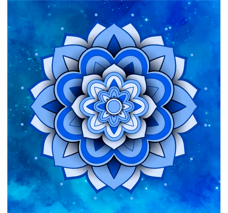 Papel mural azul mandala floral azul - TenVinilo