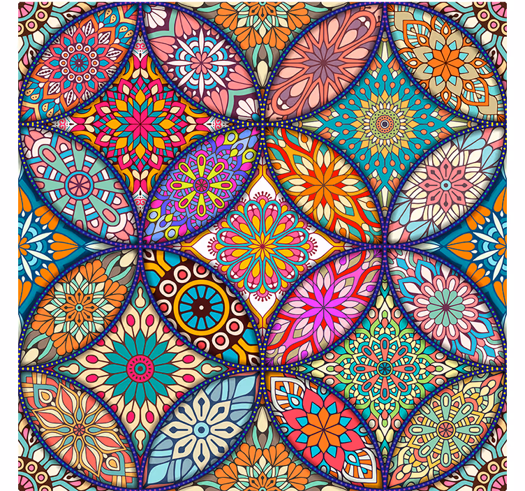 Mural para recibidor mandalas coloridos - TenVinilo