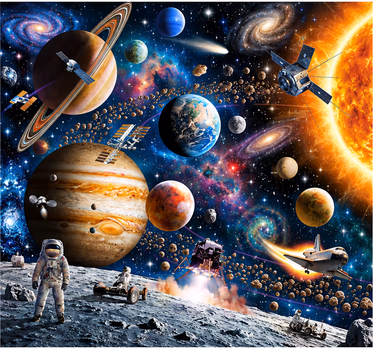 Mural del espacio sistema solar - TenVinilo