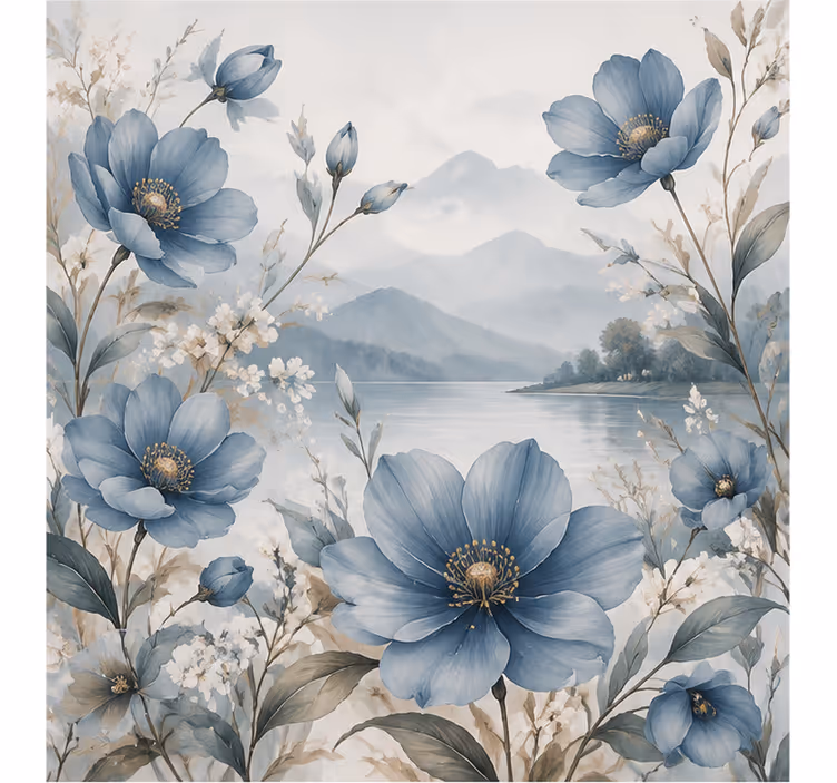 Mural de naturaleza flor azul - TenVinilo