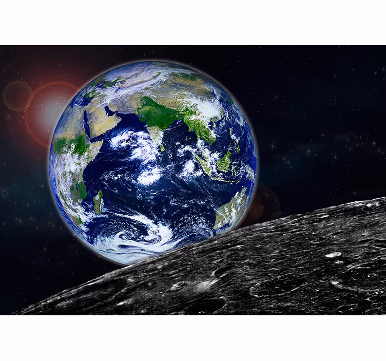 Fotomural Planeta Tierra desde la Luna - TenVinilo