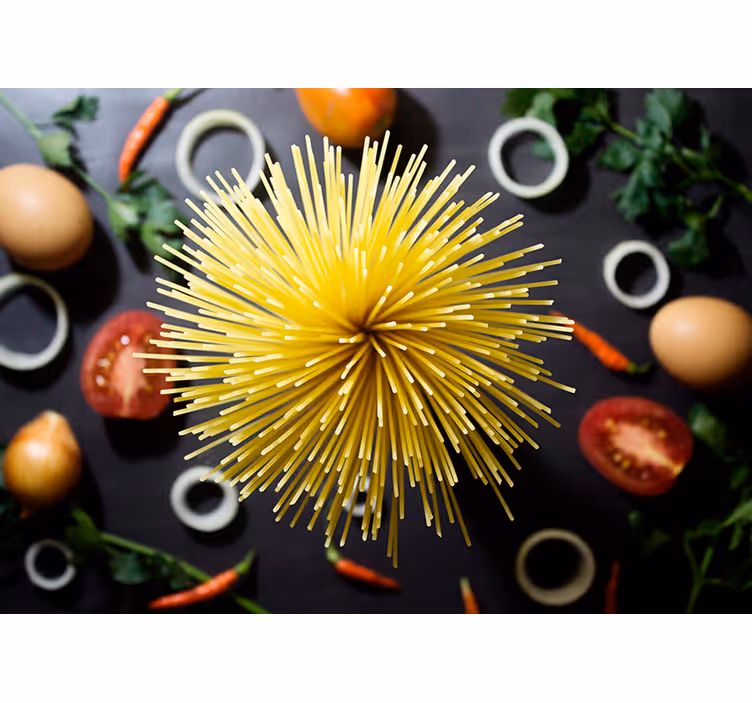 Mural para cocina explosión de pasta abstracta - TenVinilo