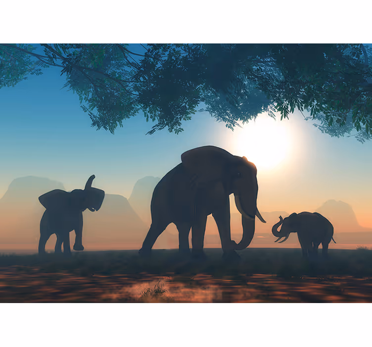 Fotomural pared animal paisaje africano - TenVinilo