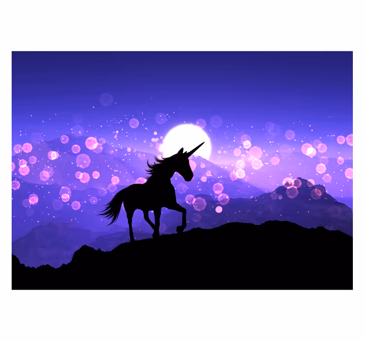 Fotomural infantil de caballo de noche lila - TenVinilo