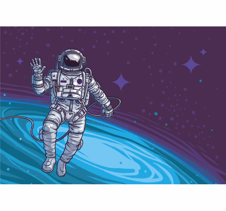 Mural del espacio astronauta flotando - TenVinilo