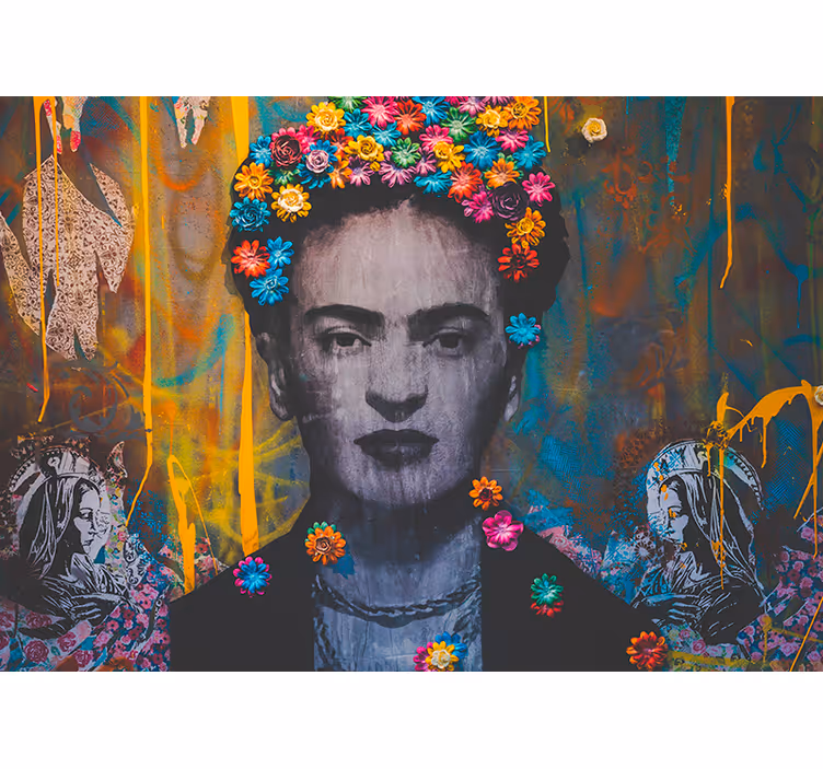 Fotomural arte urbano Kahlo boho art girl - TenVinilo