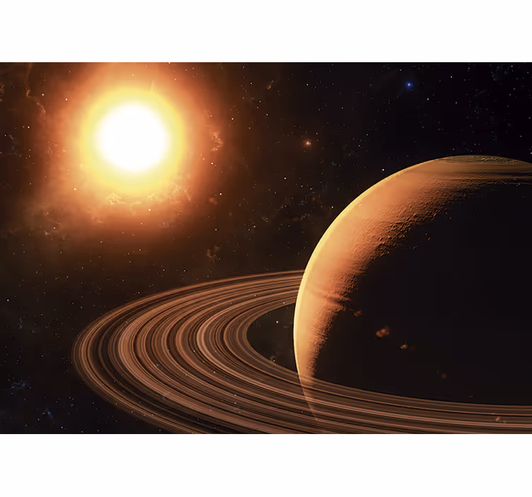 Fotomural 3D 3d lugar exterior y saturno - TenVinilo
