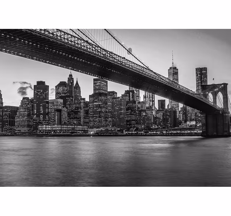 Fotomural despacho Tonos de east river en blanco y negro - TenVinilo