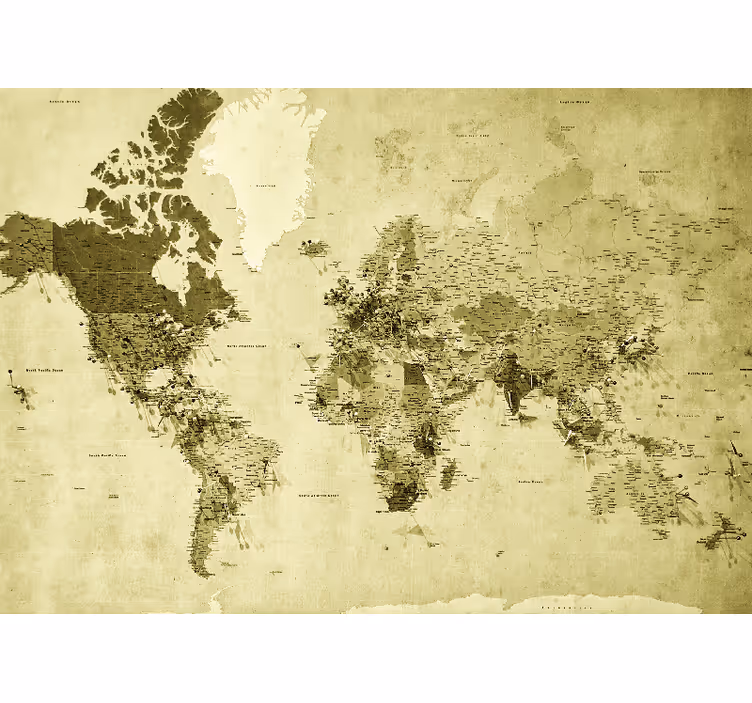 Mural mapamundi mapa del globo retro - TenVinilo