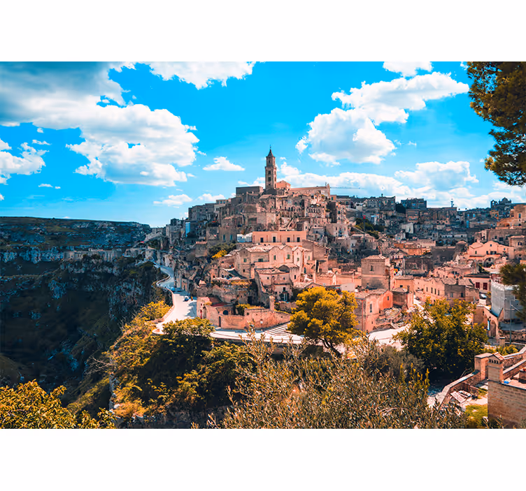 Fotomural ciudad Paisaje de la ciudad de matera - TenVinilo