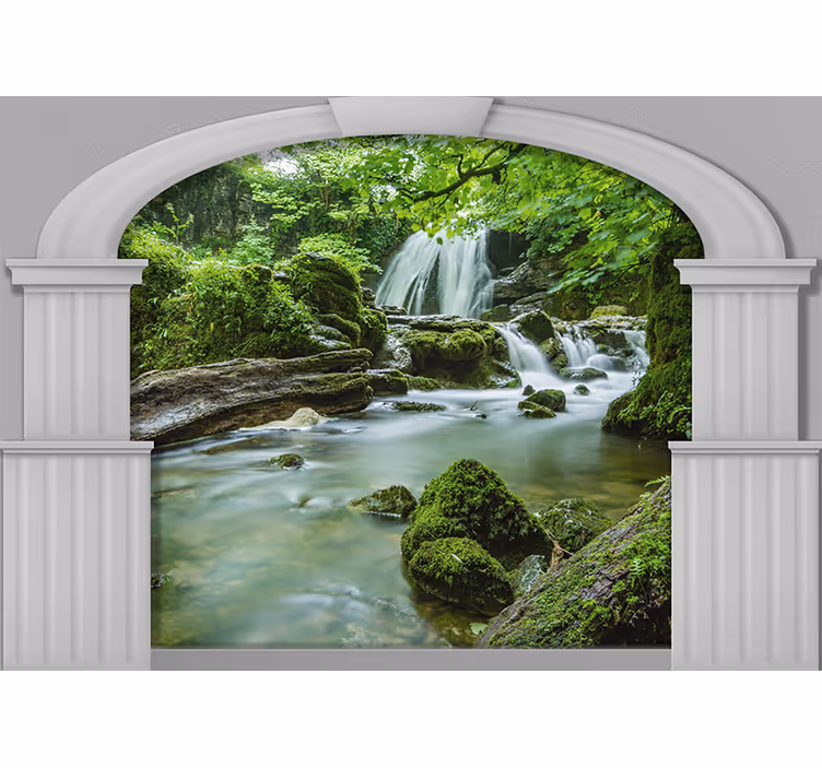 Fotomural de cascada Pilares 3d con - TenVinilo