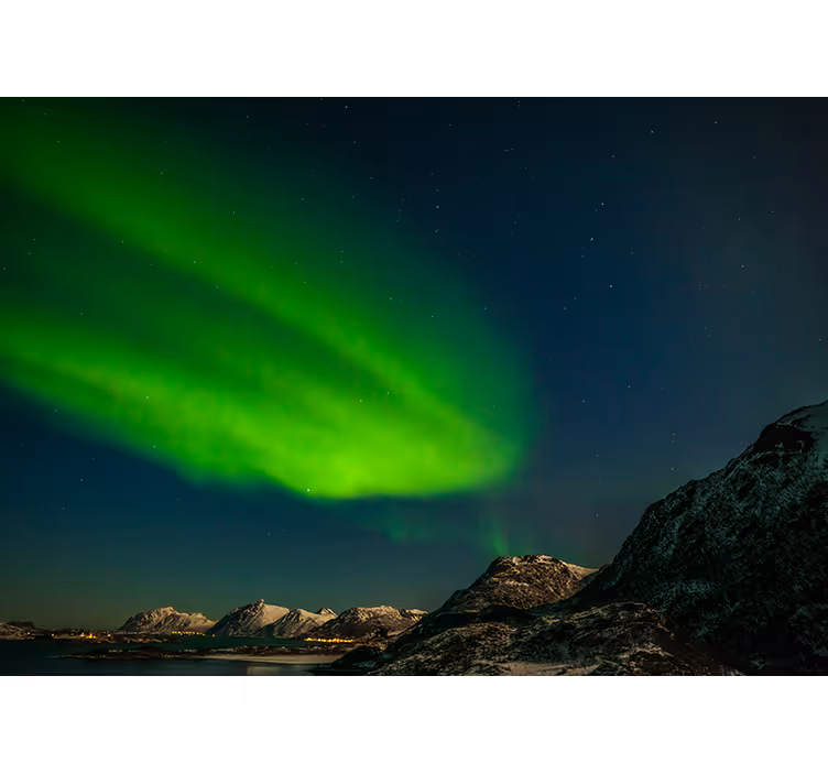 Fotomural naturaleza Auroras boreales noruegas - TenVinilo