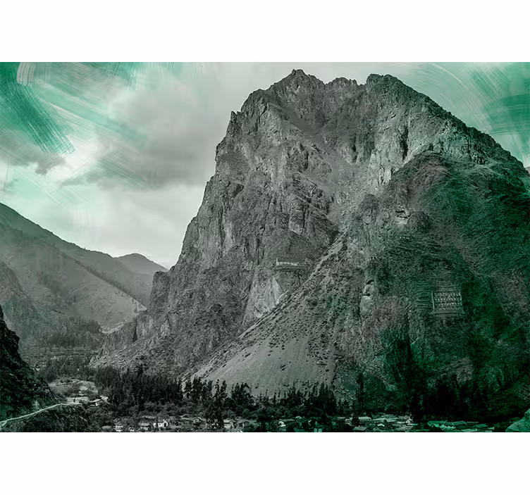 Mural de montañas verdes majestuosas - TenVinilo