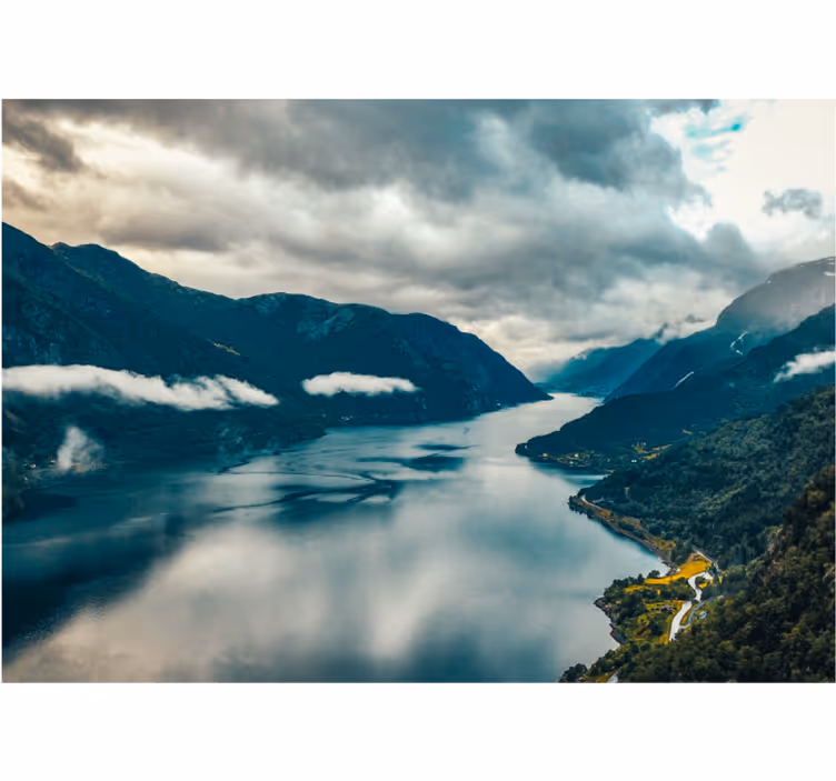 Mural de paisajes espejo del lago de montaña - TenVinilo
