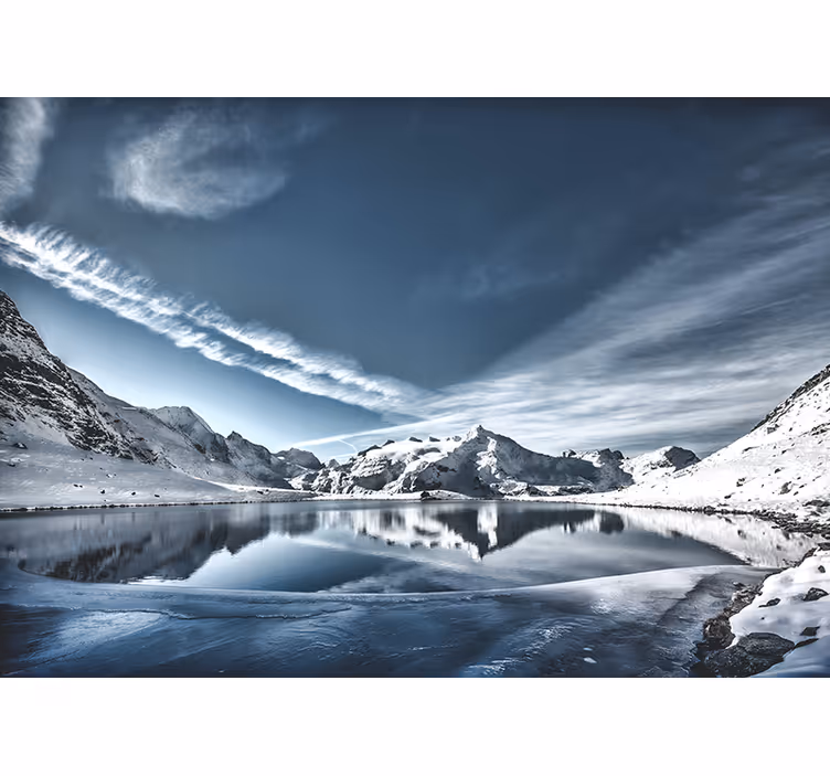 Mural de montañas majestuoso paisaje glacial - TenVinilo
