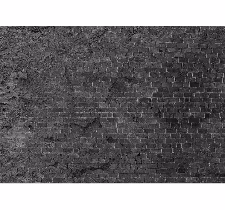Fotomural imitación ladrillo Pared de ladrillo oscuro dañado - TenVinilo