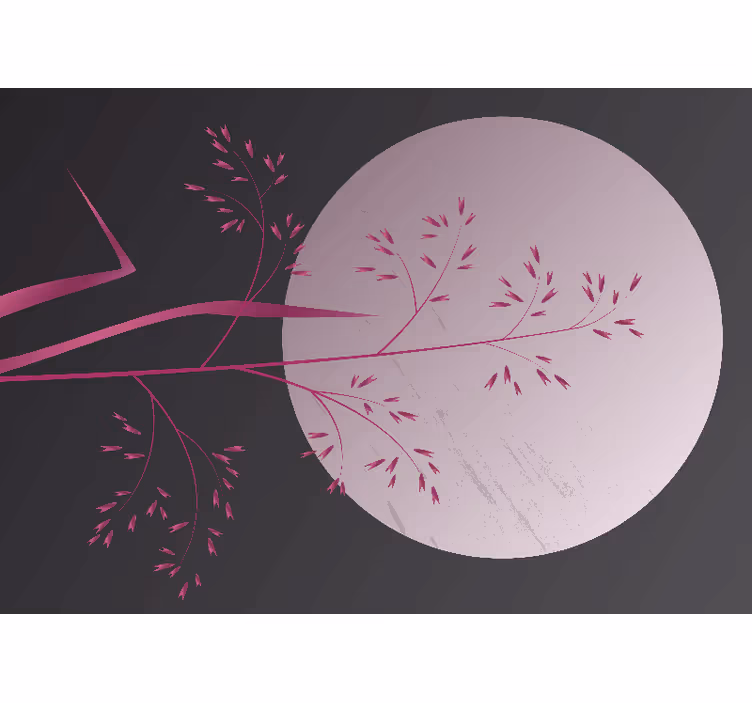 Mural para salón Hermoso diseño de flores japonesas - TenVinilo