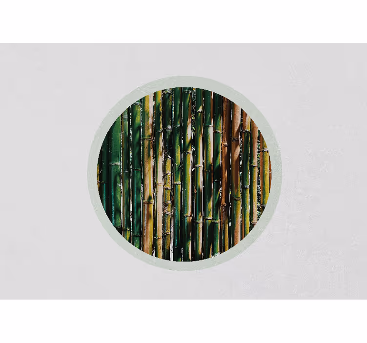 Mural para salón Bosque de bambú en círculo - TenVinilo