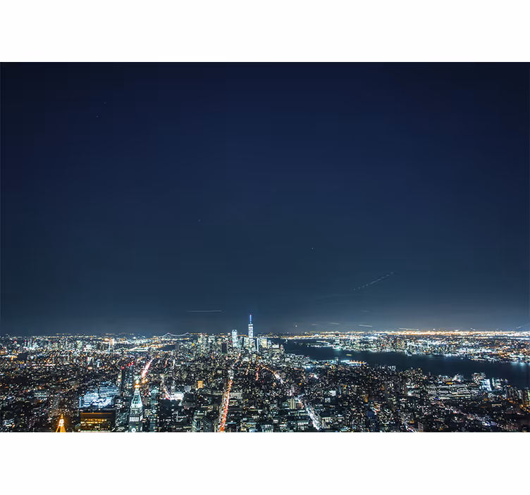 Fotomural Nueva York Manhattan ligero en la noche - TenVinilo
