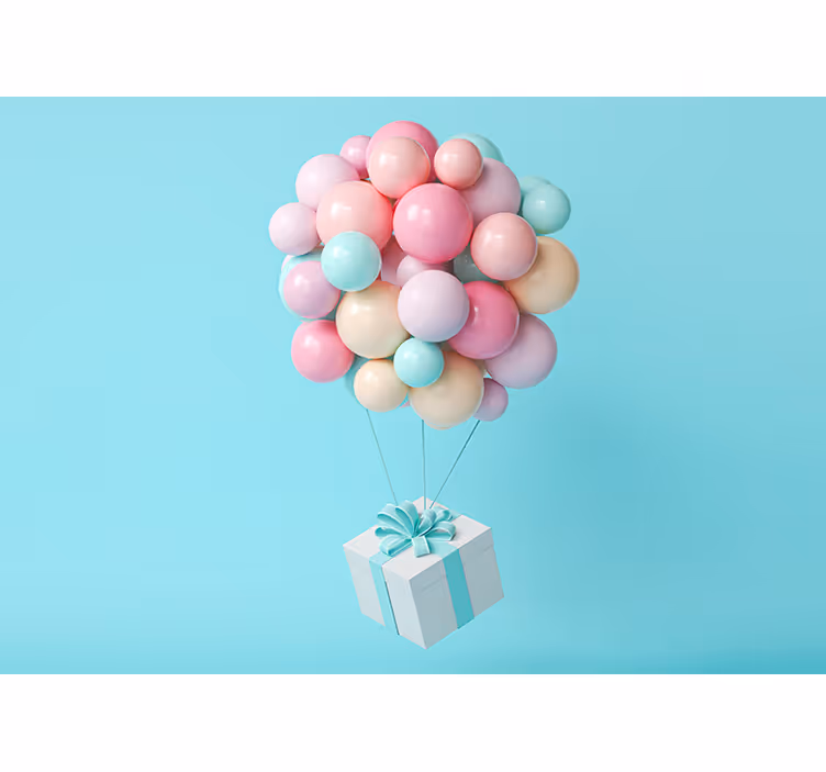 Mural para bebé manojo de globos - TenVinilo