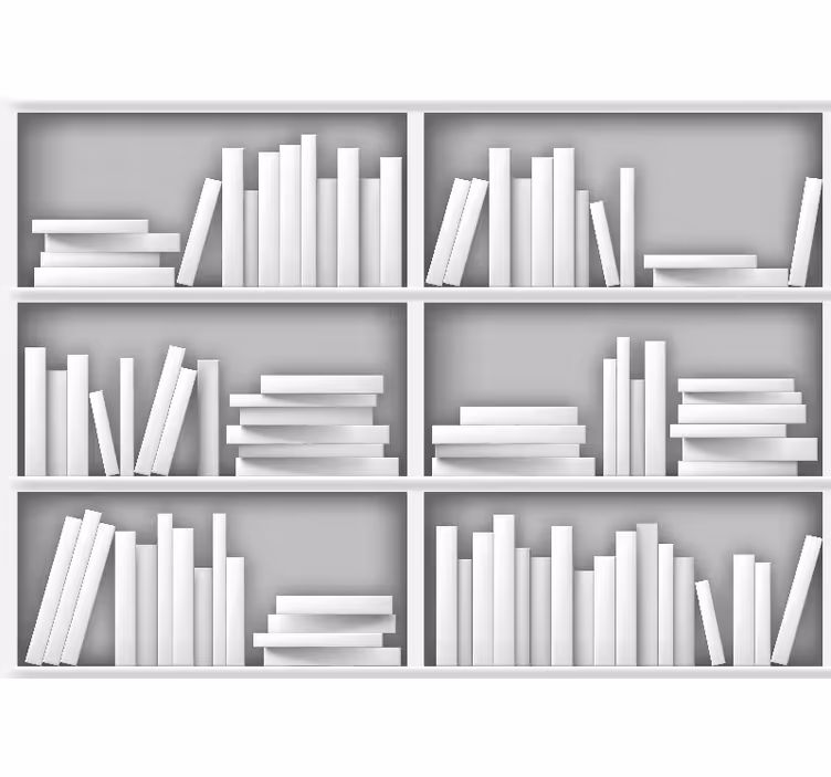 Mural de textura estanterías de libros minimalistas - TenVinilo