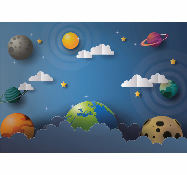 Mural de fantasía paisaje de sueños cósmicos - TenVinilo