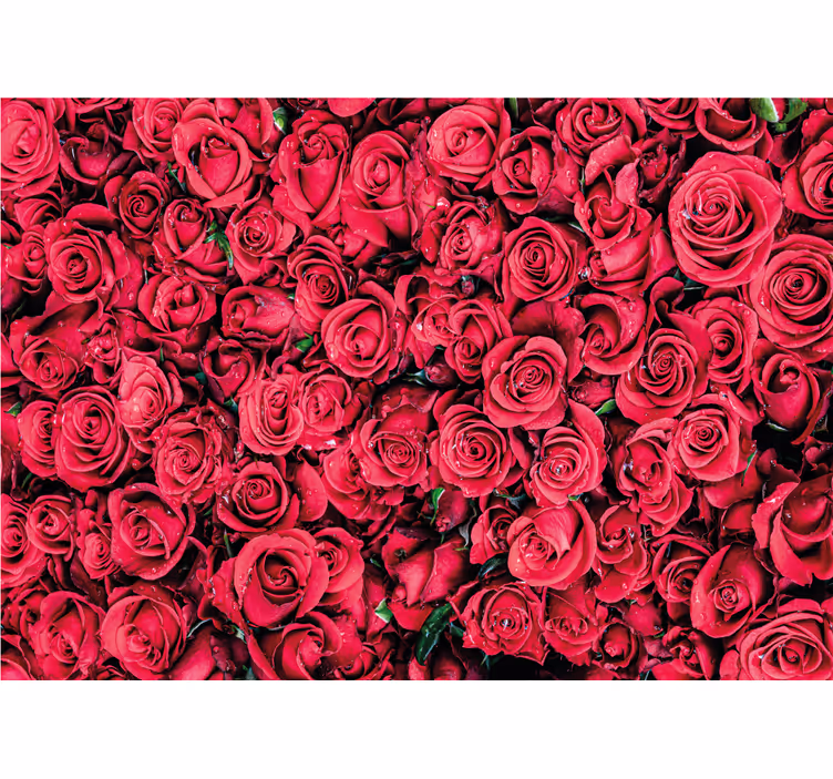 Fotomural 3D Flores rojas con fondo de textura - TenVinilo