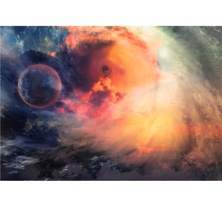 Fotomural 3D Cosmos con órbitas - TenVinilo