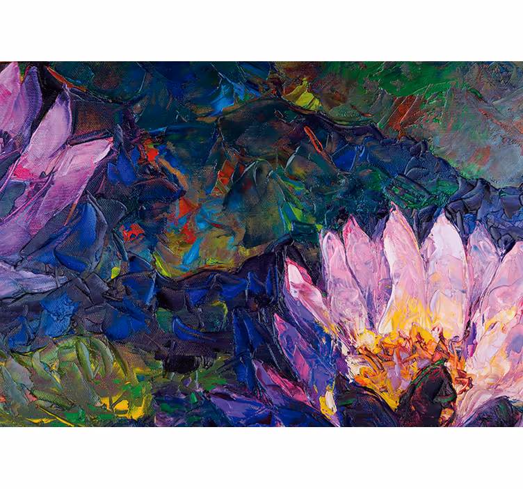 Fotomural 3D Flores de cristal abstracto rosa - TenVinilo