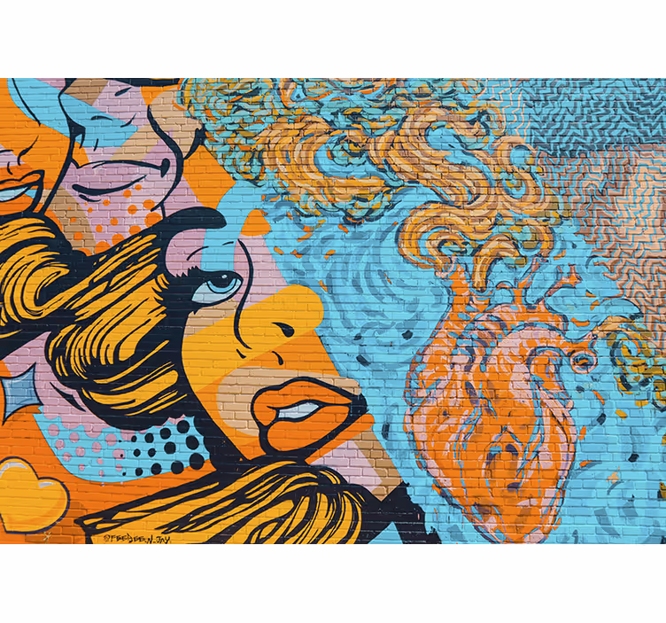 Fotomural arte urbano Graffiti rostro de mujer - TenVinilo