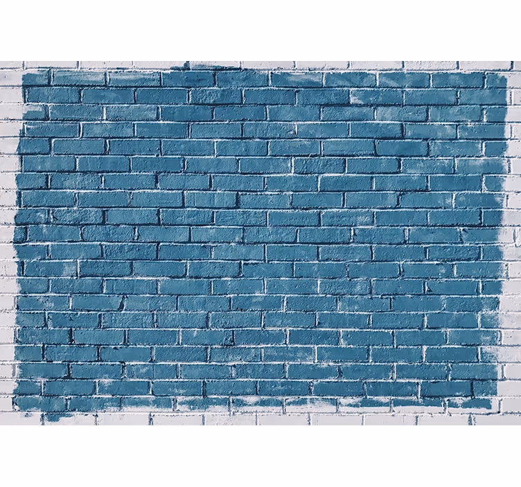 Mural efecto ladrillo pared azul texturizada - TenVinilo