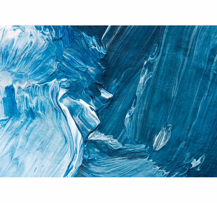 Mural para salón Pintura azul arte original - TenVinilo