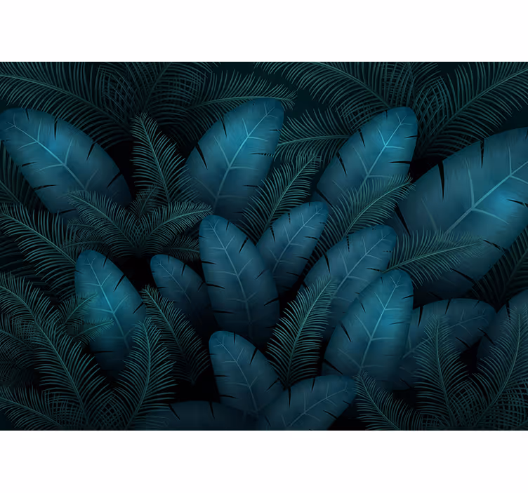 Mural de naturaleza motivos de follaje tropical - TenVinilo