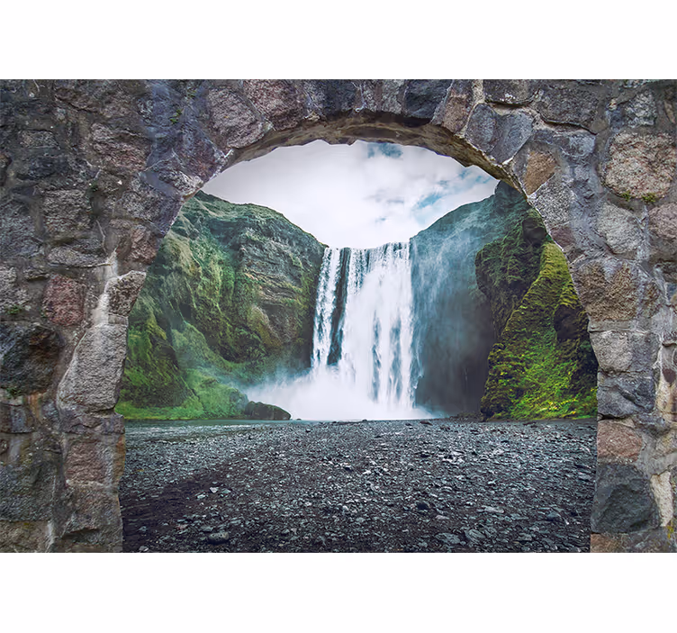 Mural de cascada vista majestuosa de cascada - TenVinilo