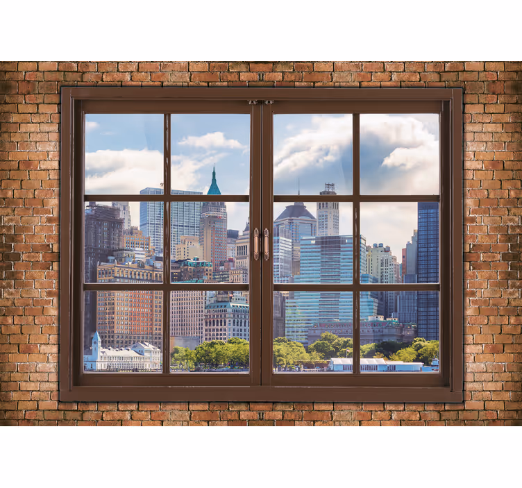 Fotomural Nueva York Ventana transparente manhattan - TenVinilo