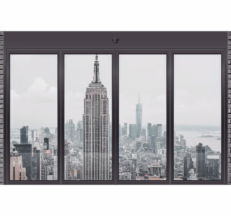 Mural new york skyline urbano del empire state - TenVinilo