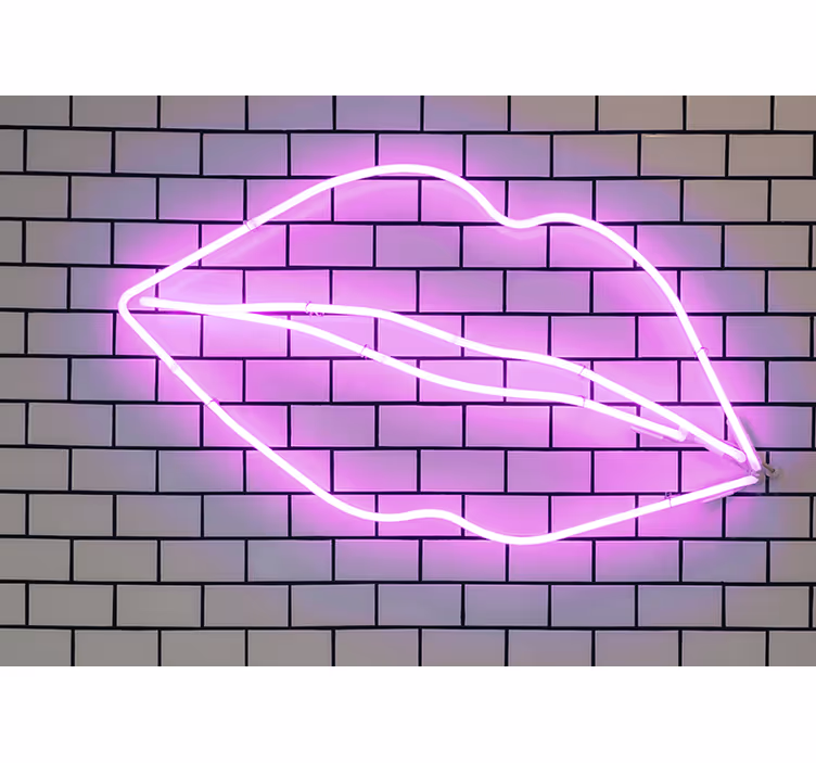 Mural de amor forma de labio neón - TenVinilo
