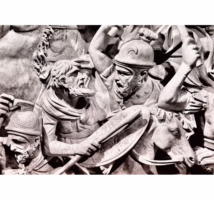 Mural para salón Imagen de escala de grises de estatuas - TenVinilo