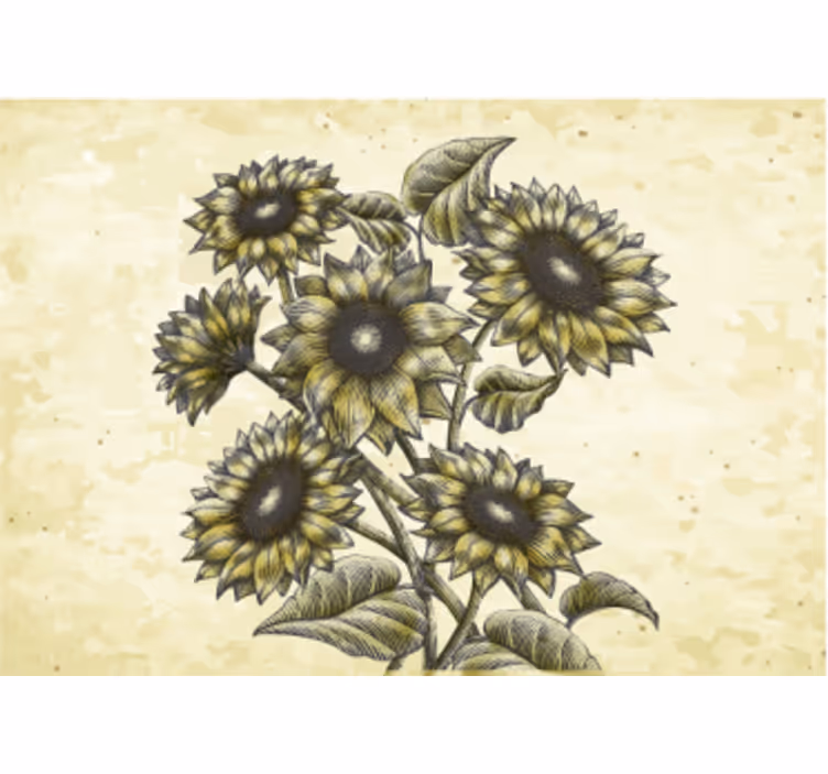 Mural de flores composición floral de girasoles - TenVinilo