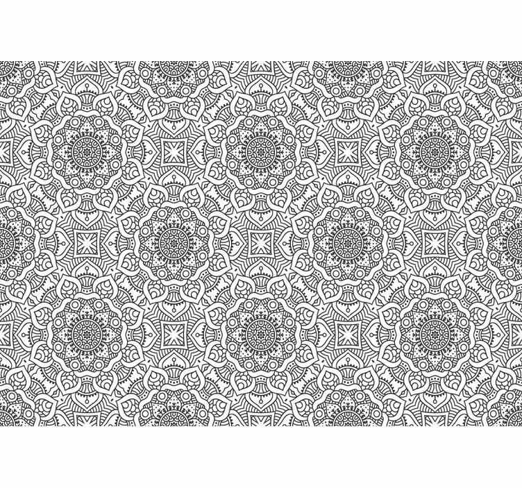 Mural de mandala con patrones geométricos intrincados - TenVinilo