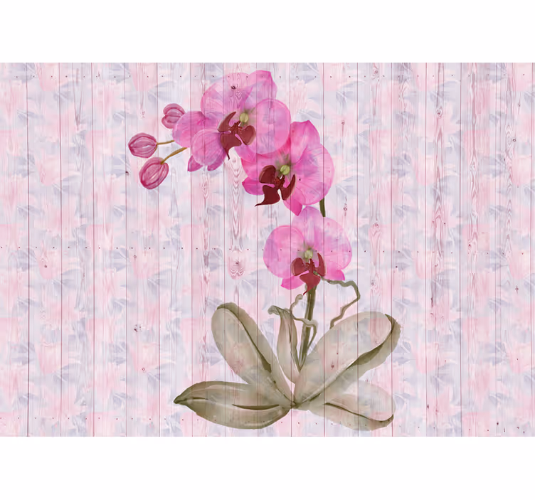 Mural de flores orquídeas rosadas en flor - TenVinilo