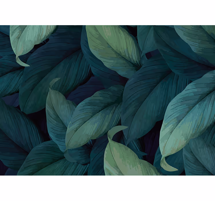 Mural de naturaleza composición de vegetación exuberante - TenVinilo