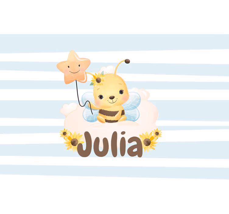 Mural para bebé personaje de abeja adorable - TenVinilo