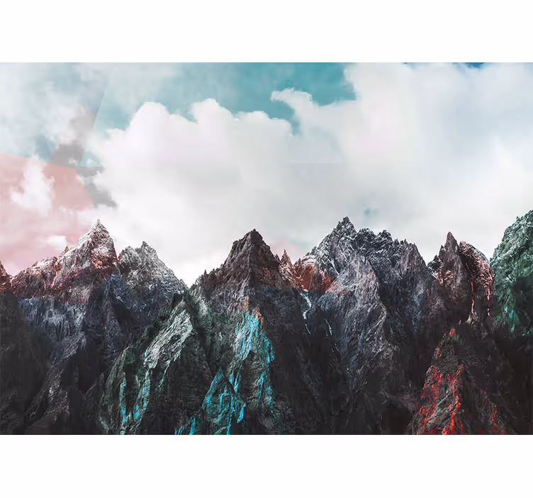 Mural de montañas cumbres montañosas majestuosas - TenVinilo