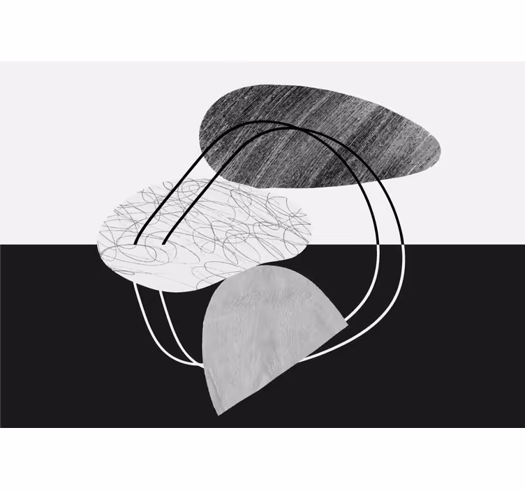 Fotomural abstracto Piedra en blanco y negro - TenVinilo