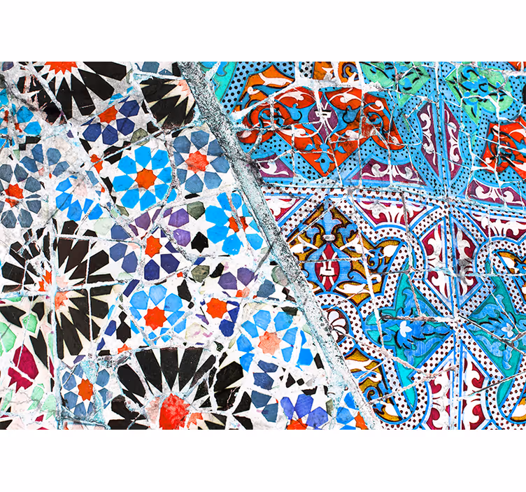 Mural de texturas patrones de mosaico intrincados - TenVinilo