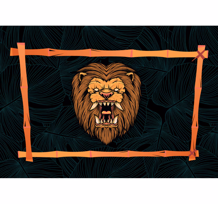 Mural de leones majestuosa obra de arte - TenVinilo