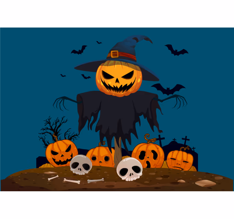 Fotomural Halloween Espantapájaros aterrador - TenVinilo